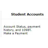 Student Accounts Button in the mountie hub portal