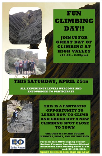 High Valley climbing day poster